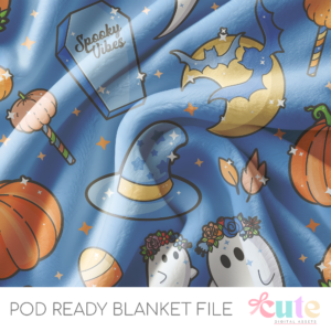 Autumn Vibes Blue POD Blanket File