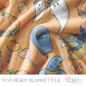 Autumn Vibes Orange POD Blanket File