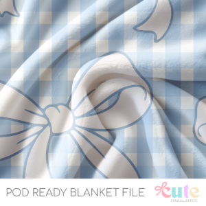 Coquette Gingham Bow Blue POD Blanket File