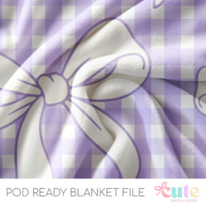 Coquette Gingham Bow Purple POD Blanket File