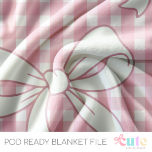 Coquette Gingham Bow Pink POD Blanket File