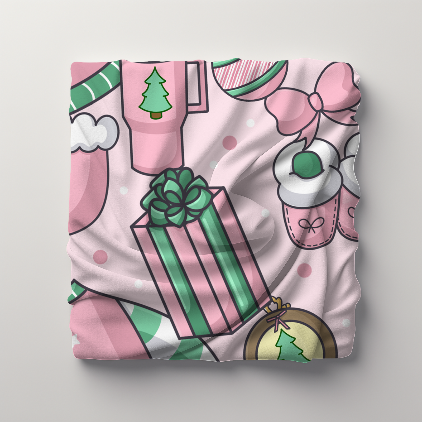 Cozy Pink Christmas POD Blanket File - Image 4
