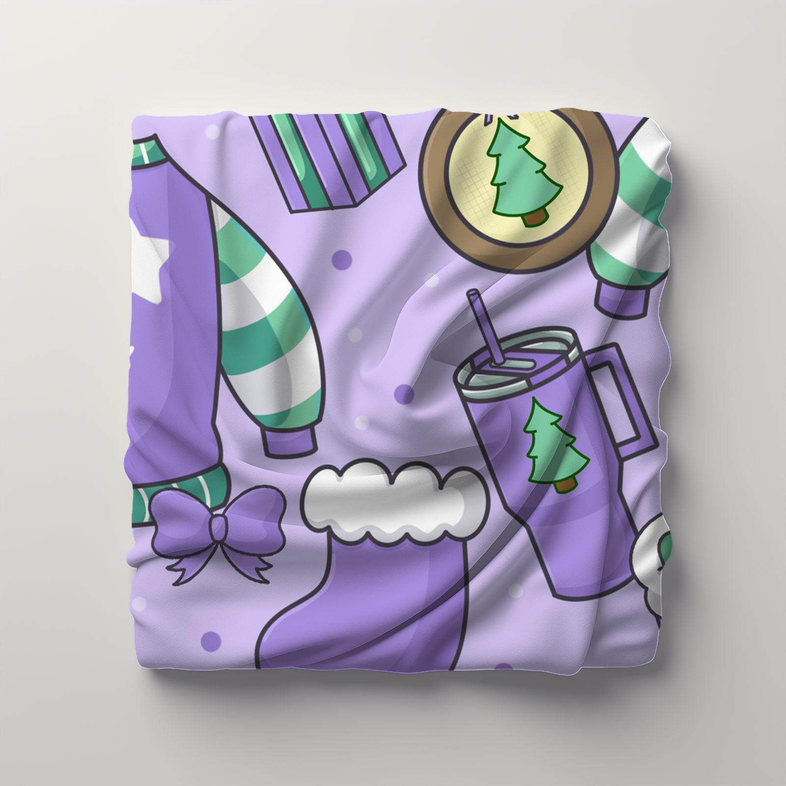 Cozy Purple Christmas POD Blanket File - Image 4