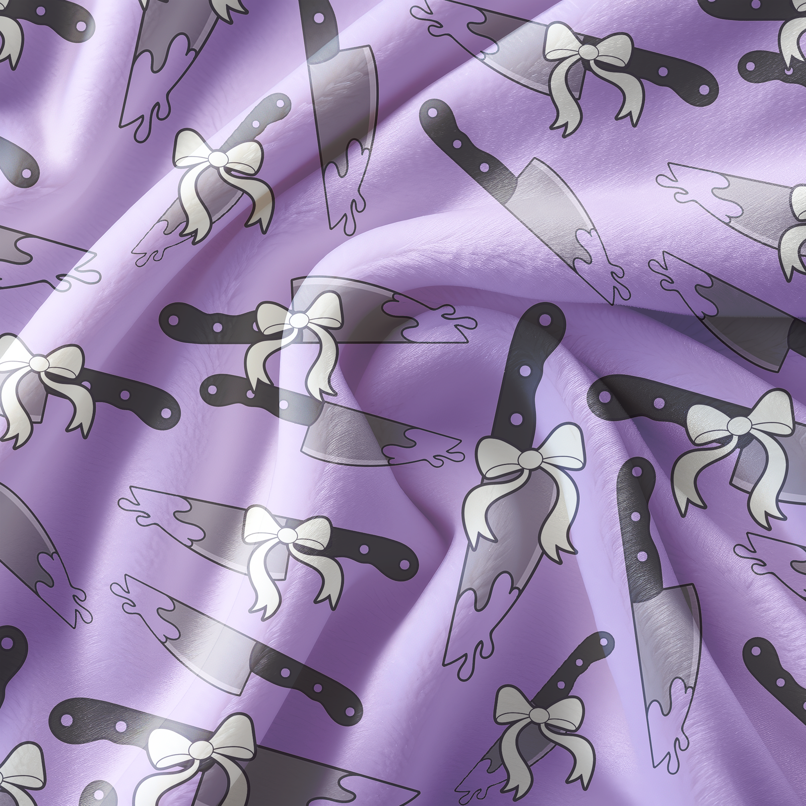 Creepy Kawaii Knives Purple POD Blanket File - Image 3