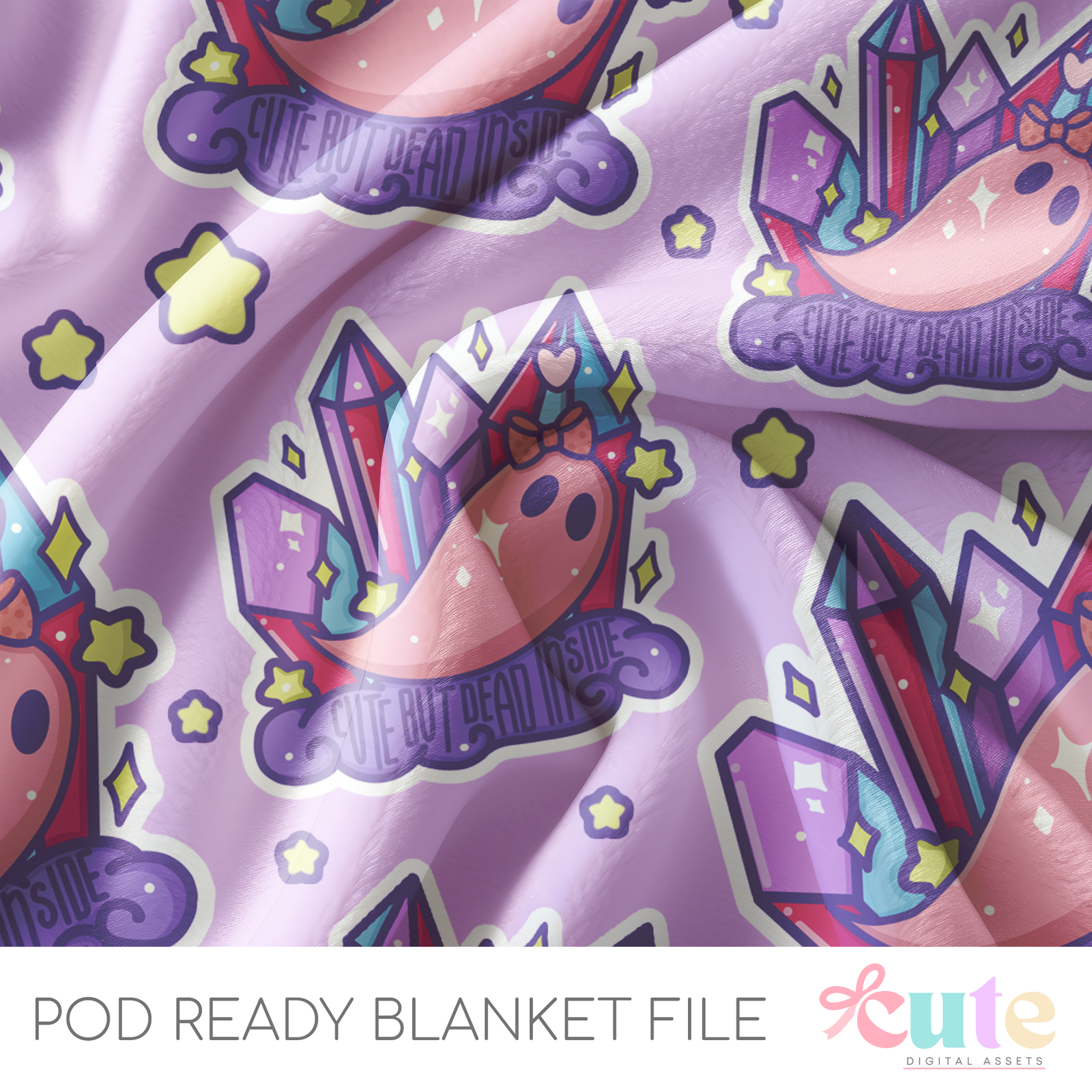 Cute But Dead Inside Ghost POD Blanket File