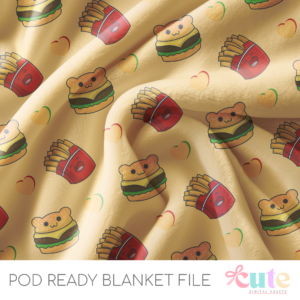Happy Fry and Hamburger POD Blanket File