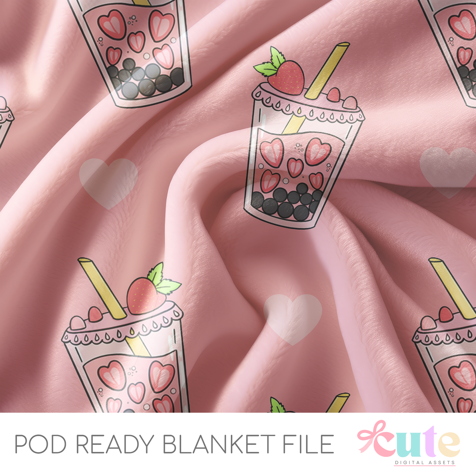 Strawberry Boba POD Blanket File