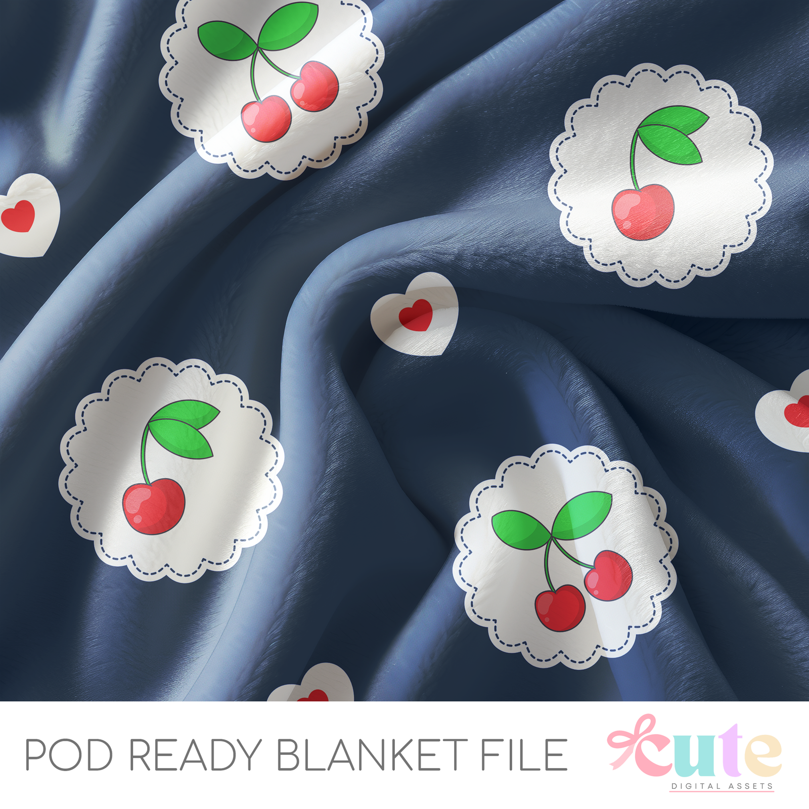 Vintage Navy and Cherry POD Blanket File